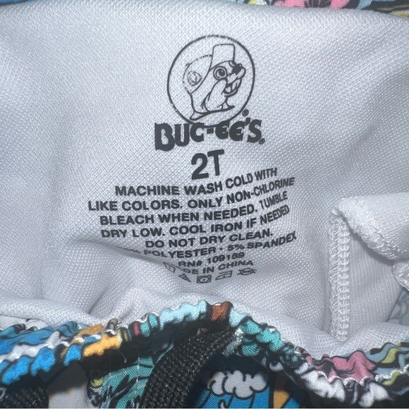 Buc-ees Beaver Boys Swim Trunks Shorts Palm Trees Beach Tropical Cartoon 2T - Picture 3 of 3